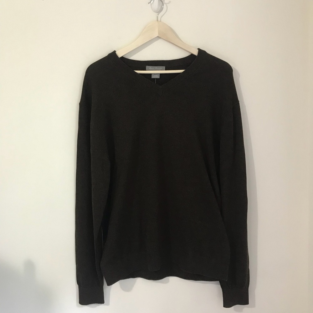 NWT Daniel Cremieux V-Neck Mocha Sweater